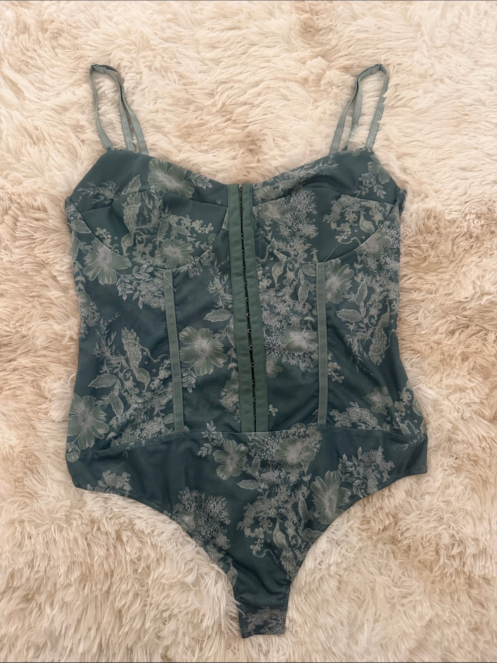 Floral Dark Green/Blue Bodysuit